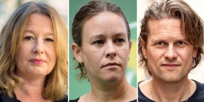 Porträttbilder på tre personer: Åsa Linderborg, Maria Wetterstrand och Mattias Svensson.